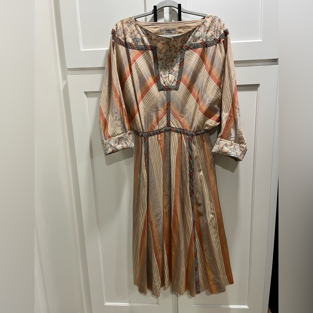 Koos van den Akker Striped Multicolor Silk Dress